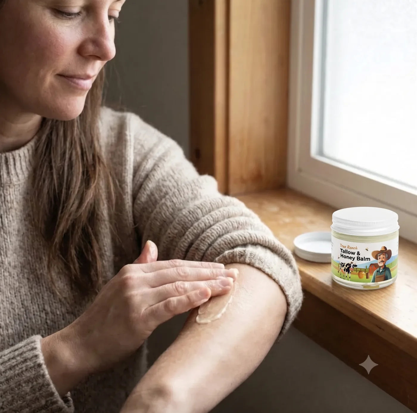 Applying the Tallow & Honey Balm